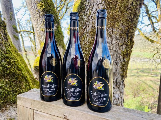 Trio of 2013 Founder's Select Pinot Noir bottles