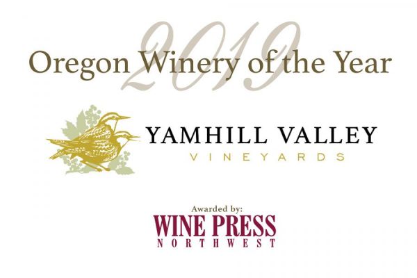 2019 Oregon Winery of the Year graphic with Yamhill Valley Vineyards logo and Wine Press Northwest logo.